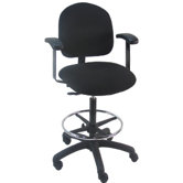 Mid-Back Tall Industrial Office Chair with Fix Arm and Adjustable Footring