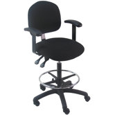 Mid-Back Tall Industrial Office Chair with Fix Arm and Adjustable Seat Angle