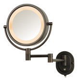 Lighted 5X Magnifying Wall Mount Mirror