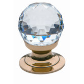 Swarovski Cut Crystal Knob in Polished Brass