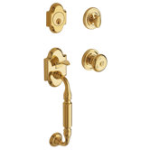 Canterbury Full Dummy Handle Set in Lifetime Polished Brass