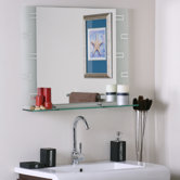 Frameless Aydin Wall Mirror and Shelf