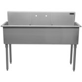 42" x 51" Triple Bowl Scullery Sink