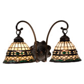 18" W Tiffany Roman Two Light Wall Sconce