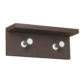 Two Hook Contempo Wood Coat Rack in Mahogany