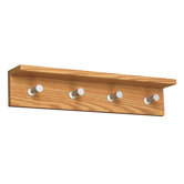 Four Hook Contempo Wood Coat Rack