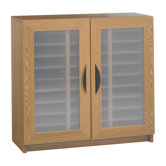 Literature Organiser with Doors Compartments in Medium Oak