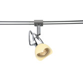 Wave Star Lamp with White Glass in Chrome