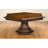 Hexagon Shaped Game Table in Medium Brown