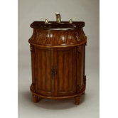 27" Curved Vanity with Sink in Brown