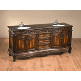 72.5" Double Vanity Sink in Distressed Brown