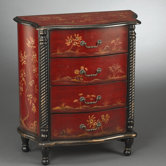Four Drawer Chest in Black/Red
