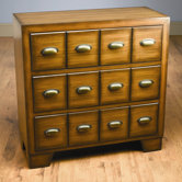 36" Three Drawer Chest in Distressed Medium Brown