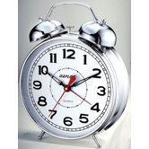 Desktop Double Bell Alarm Clock with 4" Dial in Chrome