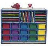 20-Tray Cubbie Unit with Letter Slots and Trays