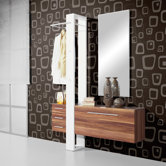 Design-Garderobe "1117" in Wei&szlig; / Walnuss-Nachbildung