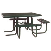 3-Seat ADA Square Picnic Table with Perforated Pattern