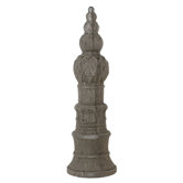 Ceramic Finial in Dark Rustic Stone