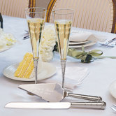 Royal Champagne Flutes and Cake Server Set