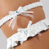 Good Luck Wedding Garter in White
