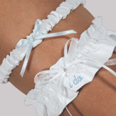 Embroidered "I Do" Wedding Garter