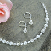 3 Piece Beaded Trio Jewelry Set in White