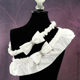 Silk Wedding Garter with Rhinestones in White