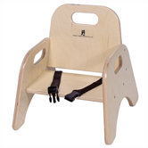 5" Wood Classroom Toddler Stackable Chair with Strap