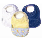 Neutral Bibs 3 Pack in White and Teal Plain, and Butter with Pocket