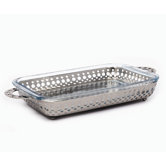 Nickel Crown Rectangular Server with 3 Qt. Baker