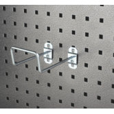 LocHook 5 In. 80 Degree Bend 2-3/4 In. I.D. Zinc Plated Steel Double Closed End Loop Pegboard Hook for LocBoard, 5 Pack