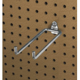 DuraHook 8-1/4 In. Double Rod 80 Degree Bend 1/4 In. Dia. Zinc Plated Steel Pegboard Hook for DuraBoard, 5 Pack