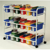 Leveled Reading Book Browser Cart with Display Racks
