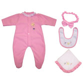 20" Nursery Baby Doll Pink Butterfly Lilly Doll Ensemble