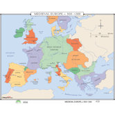 World History Wall Maps - Medieval Europe