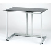 Small Rectangular Computer Desk with Black Glass
