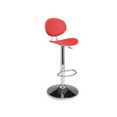 Mardrid Bonded Leather Adjustable Barstool in Atlas Red