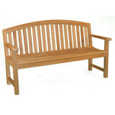 Fanback Teak Garden Bench