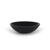 Round Stone Vessel Sink in Black Granite