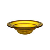 Transparent Tiered Round Glass Vessel Sink in Yellow