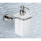 Minnesota Frosted Glass Soap Dispenser with Chrome Holder
