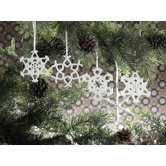 Grand Teton Snowflake Design Porcelain Ornaments (Set of 9)
