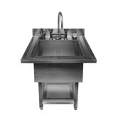 UrbanEdge 34" x 33" Pedestal Stainless Steel Single Bowl Utility Sink