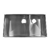 Trapezoid 11" x 17.25" Undermount Stainless Steel Double Bowl Kitchen Sink