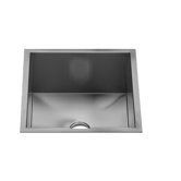 UrbanEdge 16.57" x 9" Undermount Stainless Steel Single Bowl Specialty Sink with Flat Sink Bottom