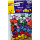 Glitter Pom Poms Bag Of 80 1/2 in