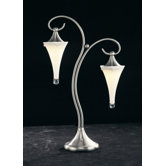 Twin Light Water Drop Table Lamp in Chrome