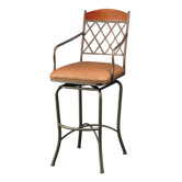 Napa Ridge Bronze 30" Swivel Bar Stool w/ Arms in Toast Fabric