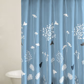 Asian Lily Shower Curtain in Blue