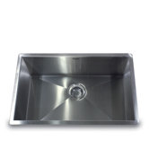 Zero Radius Large Single Bowl Undermount Kitchen Sink in Brushed Satin